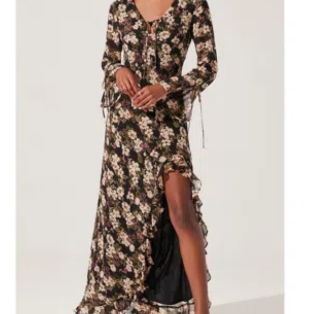 Astr Black Floral Maxi Dress